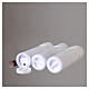 Set of 3 hanging white LED candles warm white with control wand, 8x2 in, for indoor use s7