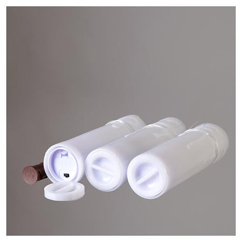 Candele LED pendenti bianche luce calda con bacchetta set 3 pezzi 20x5 cm per interno 7