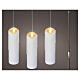Candele LED pendenti bianche luce calda con bacchetta set 3 pezzi 20x5 cm per interno s1