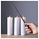 Candele LED pendenti bianche luce calda con bacchetta set 3 pezzi 20x5 cm per interno s3