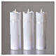 Candele LED pendenti bianche luce calda con bacchetta set 3 pezzi 20x5 cm per interno s6