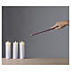 Conjunto 3 velas LED pendentes brancas efeito chama viva luz quente com haste 19x5 cm para interior s2