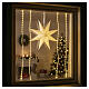 Christmas perforated paper star, white warm white LED, hanging ornament, 15x6 in s2
