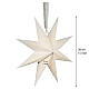 Christmas perforated paper star, white warm white LED, hanging ornament, 15x6 in s3