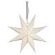 Christmas perforated paper star, white warm white LED, hanging ornament, 15x6 in s4