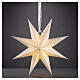 Stella natalizia carta LED bianca traforata luce calda da appendere 40x15 cm da interno s1