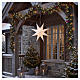 Christmas perforated paper star, warm white LED, hanging ornament, 23x8 in, for indoor use s2