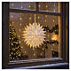 Étoile décorative en papier blanc à double niveau LED blanc chaud perforée 60x20 cm pour intérieur s2