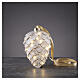 Pomme de pin décorative en verre blanc avec micro-LED blanc chaud 20x15 cm pour intérieur s1