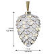 Pomme de pin décorative en verre blanc avec micro-LED blanc chaud 20x15 cm pour intérieur s3