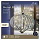 Ribbed glass decorative sphere with 15 warm white micro LEDs for indoor use, 8x8 in s5