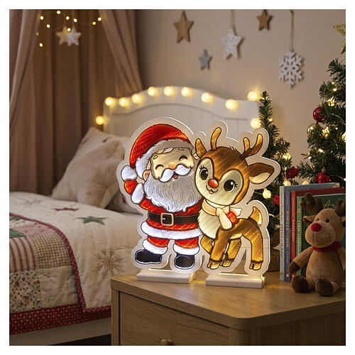 Infinity Lights Santa Claus and reindeer, 504 multicolour LEDs, 22x18 in, for indoor use 2