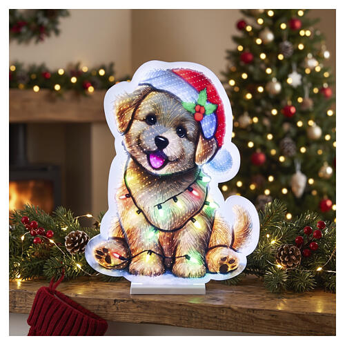 Infinity Lights Christmas puppy, 375 multicolour LEDs, 16x14 in, for indoor use 2