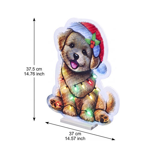 Infinity Lights Christmas puppy, 375 multicolour LEDs, 16x14 in, for indoor use 3