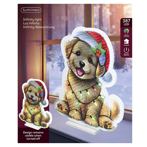 Infinity Lights Christmas puppy, 375 multicolour LEDs, 16x14 in, for indoor use 7