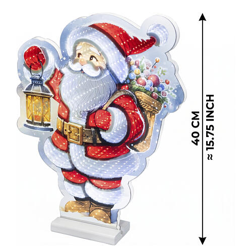 Infinity Lights Santa with lantern, 330 multicolour LEDs, 16x12 in, for indoor use 3