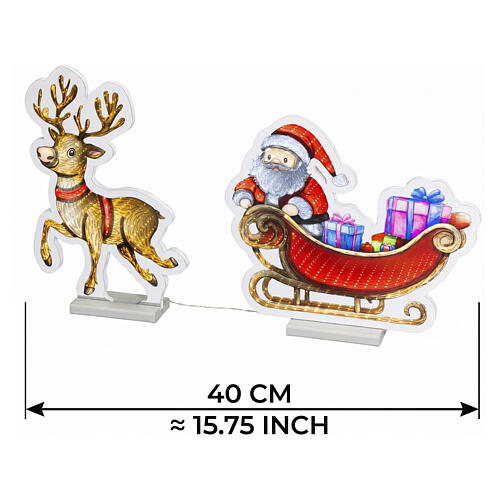 Infinity Lights Santa and Reindeer, 456 multicolour LEDs, 16x16 in, for indoor use 3
