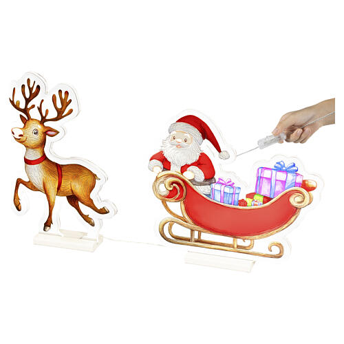 Infinity Lights Santa and Reindeer, 456 multicolour LEDs, 16x16 in, for indoor use 4