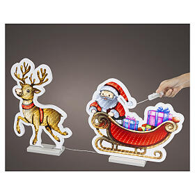 Infinity Lights Santa Claus and Reindeer, 456 multicolored LEDs, 40x40 cm, indoor use