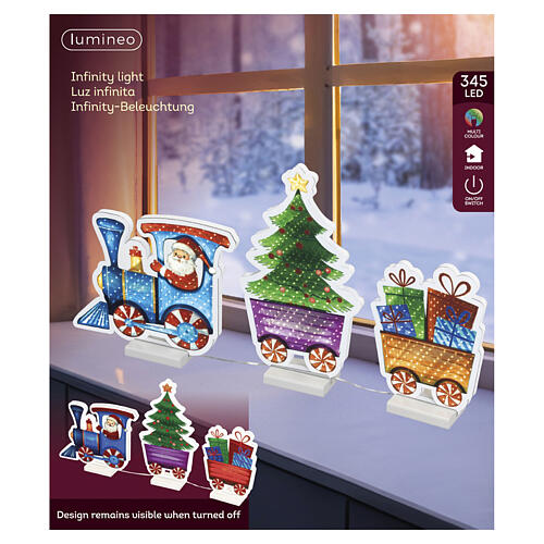 Train de Noël Infinity Lights 345 LEDs multicolores 35x70 cm pour intérieur 2