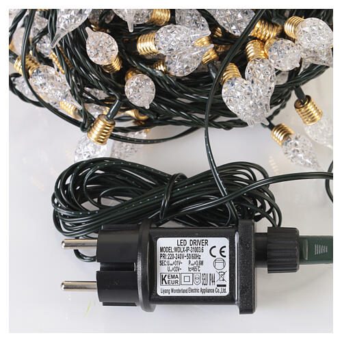 Guirlande lumineuse vintage d'intérieur à effet scintillant pour sapin, 120 LEDs, lumière dorée chaude, 12 m 6