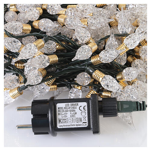 Vintage indoor-outdoor sparkling lights, 180 LEDs, warm gold, 60 ft 5