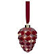 Pomme de pin décorative en verre rouge 15 LEDs lumière chaude 20 cm pour intérieur s2