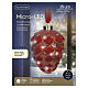 Decorazione luminosa pigna rossa in vetro 15 LED luce calda 20 cm uso interno s3