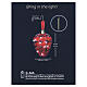 Enfeite natalino pinha luminosa em vidro vermelho 15 LEDs luz quente 20 cm para interior s4