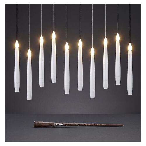 Velas colgantes navideñas con varita mando a distancia 10 LED luz cálida 15 cm interior 1