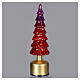 Rotating decorative tree, iridescent bronze-tinted glass, warm LED light, 35 cm, indoor use s1
