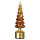 Rotating smoked bronze glass tree with warm LED light, 14 in, for indoor use s3