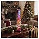 Arbre lumineux rotatif en verre irisé rose avec LED blanc chaud 40 cm pour intérieur s2
