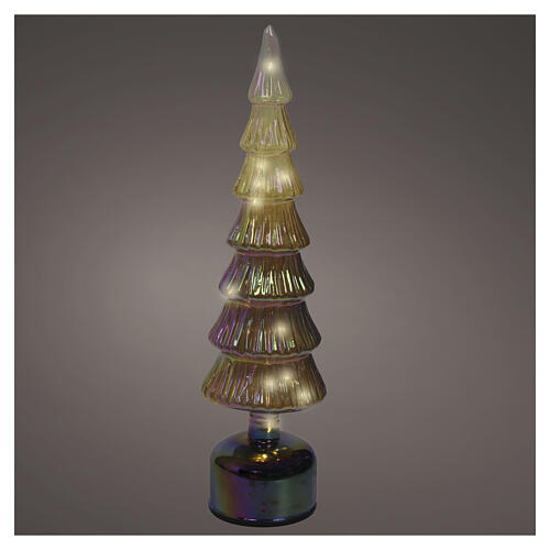 Árbol decorativo rotatorio efecto iridiscente con LED blanco cálido 40 cm para interior 1