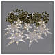 Rideau lumineux étoiles pendantes avec micro LEDs blanc chaud 120x100 cm pour intérieur s5