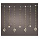 Cortina luminosa estrelas pendentes com micro LEDs branco quente 120x100 cm uso interior s1