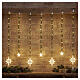 Cortina luminosa estrelas pendentes com micro LEDs branco quente 120x100 cm uso interior s2