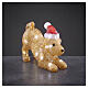 Cane acrilico luminoso int-est bianco freddo 30 LED 20x30x12 cm con cappello natalizio s5