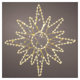 Warm white LED star with flash effect, 235 LEDs, 40 cm diameter indoor outdoor