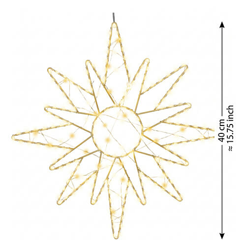 Warm white LED star with flash effect, 235 LEDs, 40 cm diameter indoor outdoor 3