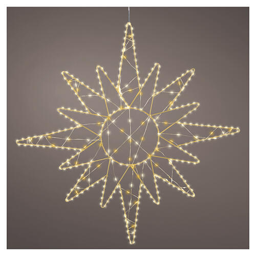 Estrella suspendida int-ext blanco cálido efecto flash 375 LED diámetro 60 cm 1