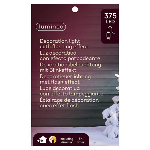 Estrella suspendida int-ext blanco cálido efecto flash 375 LED diámetro 60 cm 4