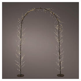 Light arch with woven branches, warm white micro LEDs, indoor/outdoor, 90x50x12 in