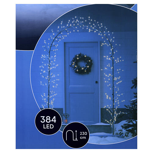 Light arch with woven branches, warm white micro LEDs, indoor/outdoor, 90x50x12 in 2