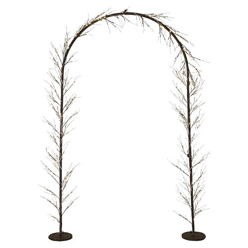 Lighted arch 384 warm white LEDs 230x130x30 cm brown intertwined branches indoor and outdoor 5