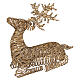 Lying wicker reindeer with warm gold flash effect, 145 LEDs, 35x30x14 in s5