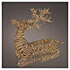Wicker reclining reindeer illuminated indoor-outdoor warm gold flashing effect 145 LEDs 90x75x35 cm s1