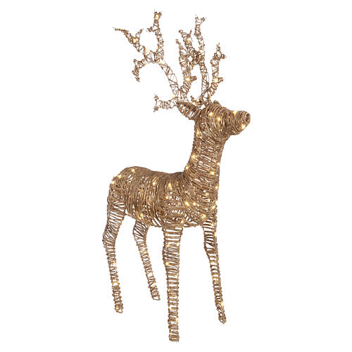 Wicker lighted reindeer decoration indoor-outdoor warm gold flashing effect 225 LEDs 180x110x40 cm 4