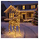 Wicker lighted reindeer decoration indoor-outdoor warm gold flashing effect 225 LEDs 180x110x40 cm s2