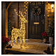 Renna in vimini luminosa int-est oro caldo effetto flash 72 LED 105x60x25 cm s2